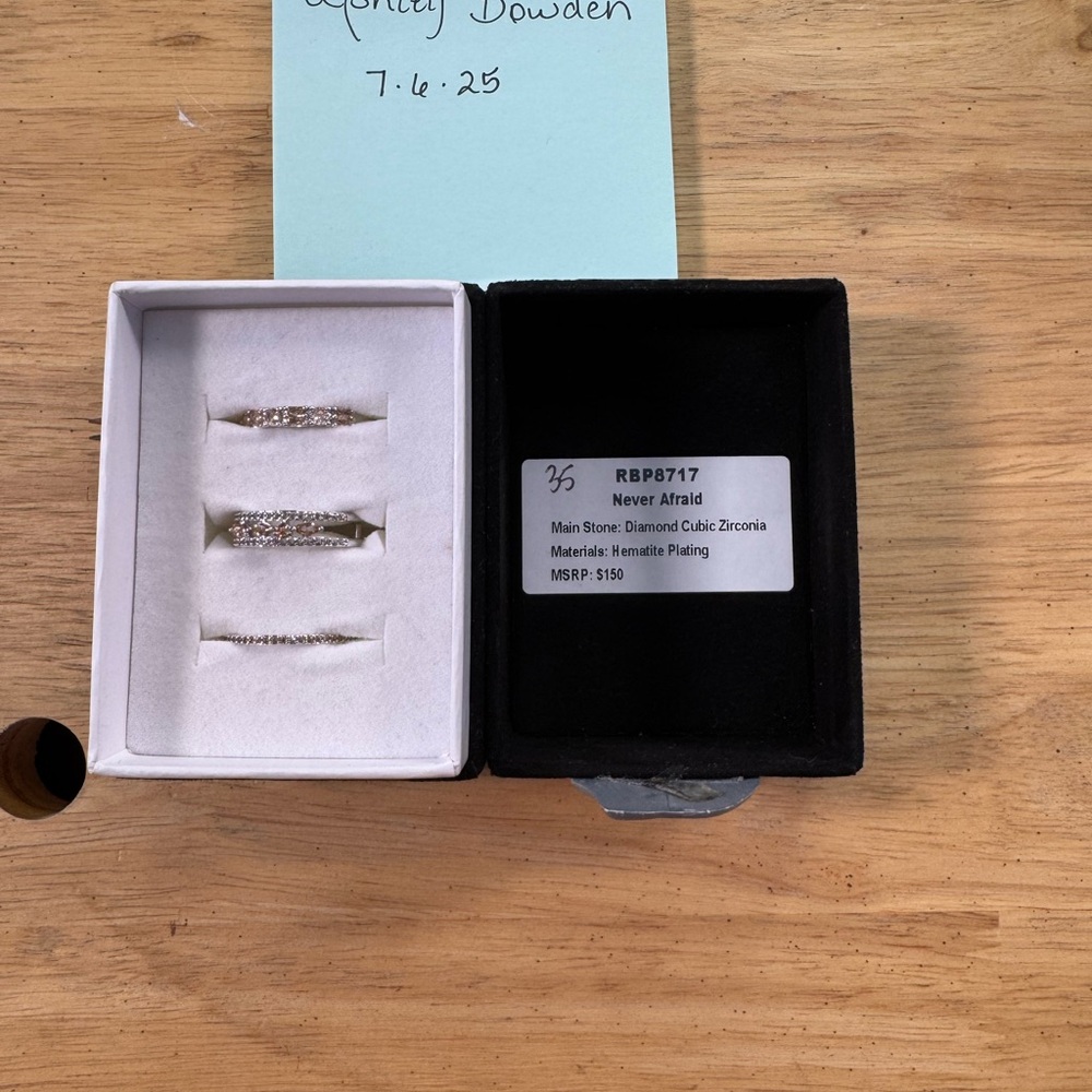 Never Afraid Silver Cubic Zirconia Ring Set